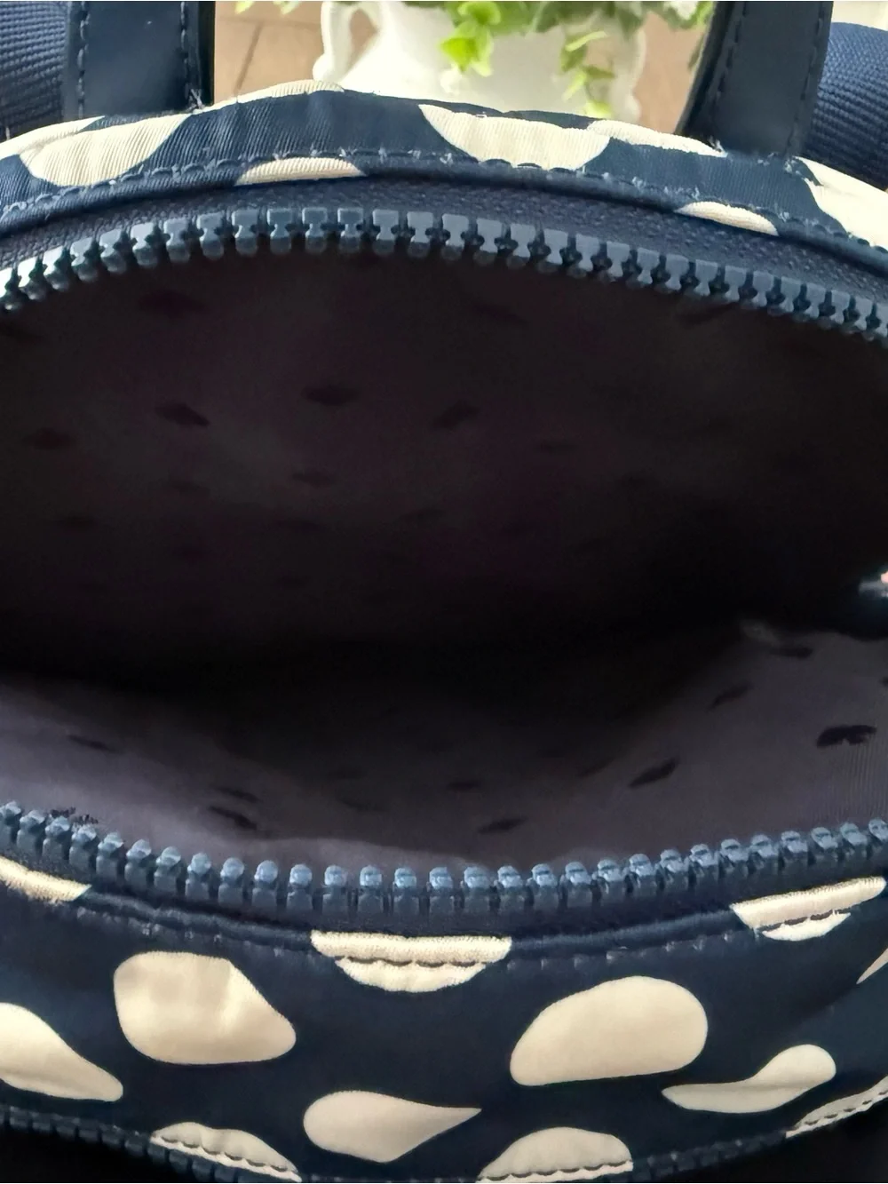 Kate Spade Navy Polka Dot Backpack